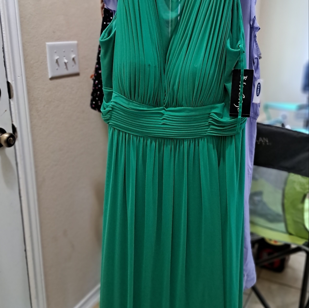 Green floor length formal dress